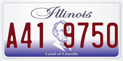 IL license plate A419750