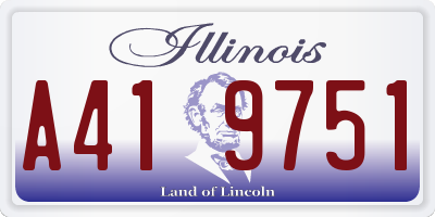 IL license plate A419751