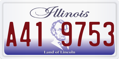 IL license plate A419753