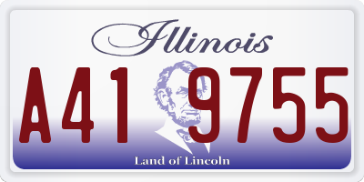 IL license plate A419755