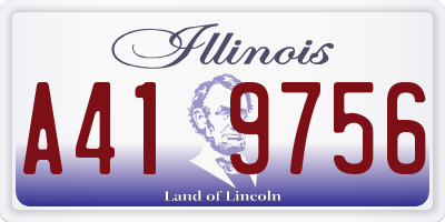 IL license plate A419756