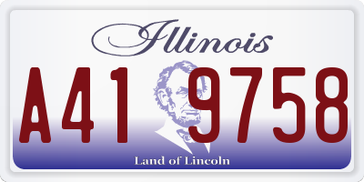 IL license plate A419758