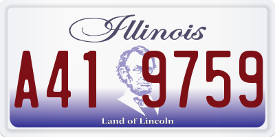 IL license plate A419759