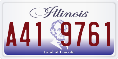IL license plate A419761