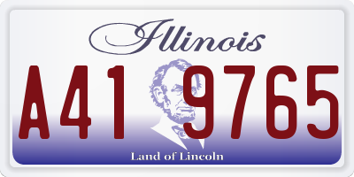 IL license plate A419765