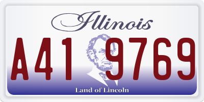 IL license plate A419769
