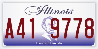 IL license plate A419778