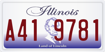 IL license plate A419781