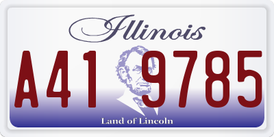 IL license plate A419785
