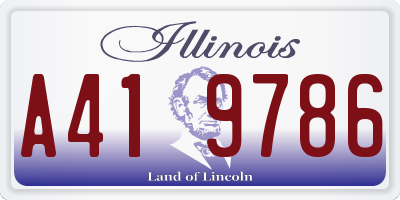 IL license plate A419786