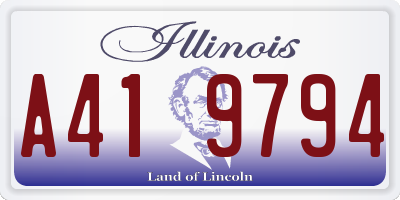 IL license plate A419794