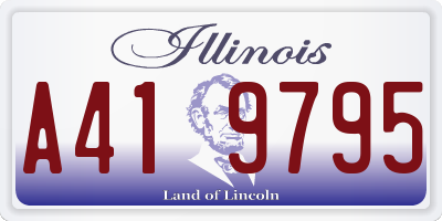 IL license plate A419795