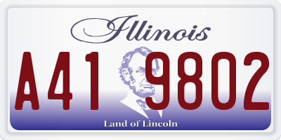 IL license plate A419802