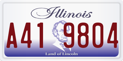 IL license plate A419804