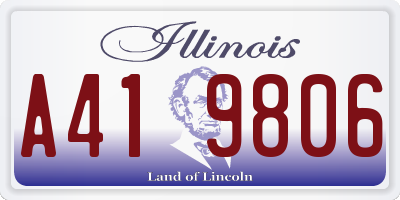 IL license plate A419806