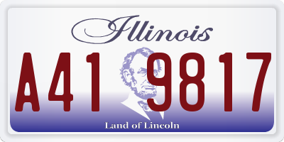 IL license plate A419817