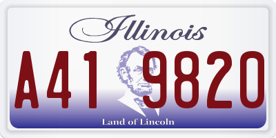 IL license plate A419820