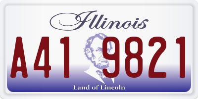 IL license plate A419821