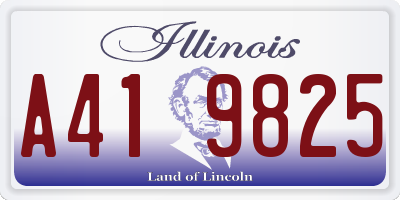 IL license plate A419825
