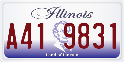 IL license plate A419831