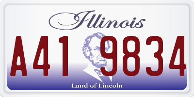 IL license plate A419834