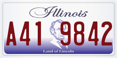 IL license plate A419842