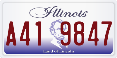 IL license plate A419847
