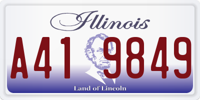 IL license plate A419849