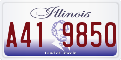 IL license plate A419850