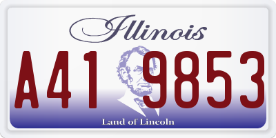 IL license plate A419853