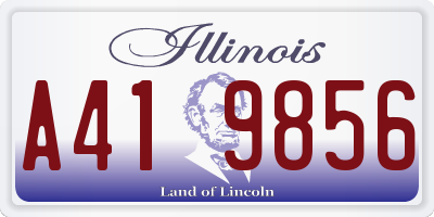 IL license plate A419856
