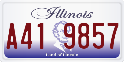 IL license plate A419857