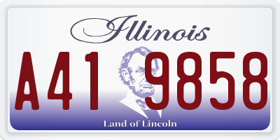 IL license plate A419858