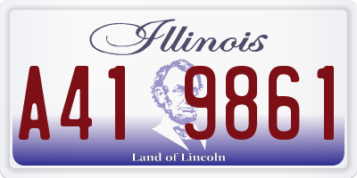 IL license plate A419861