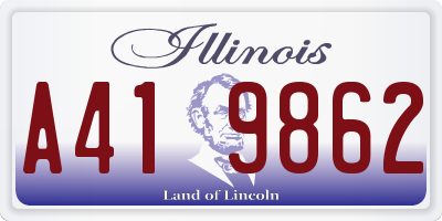 IL license plate A419862