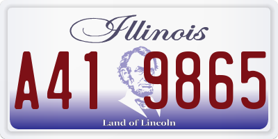 IL license plate A419865