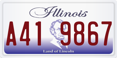 IL license plate A419867