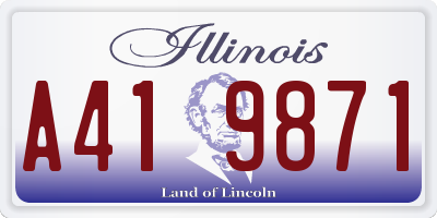 IL license plate A419871