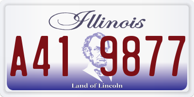 IL license plate A419877