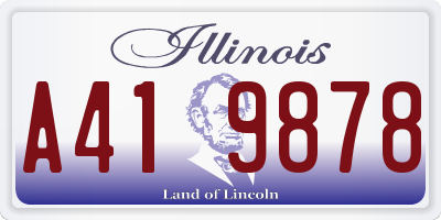 IL license plate A419878