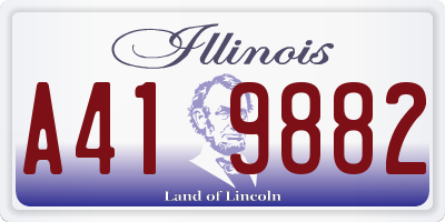 IL license plate A419882