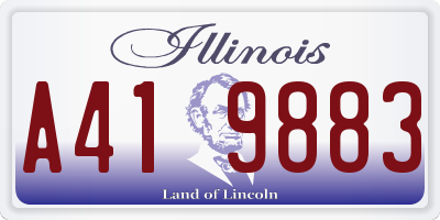 IL license plate A419883