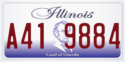 IL license plate A419884