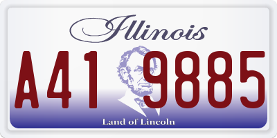 IL license plate A419885