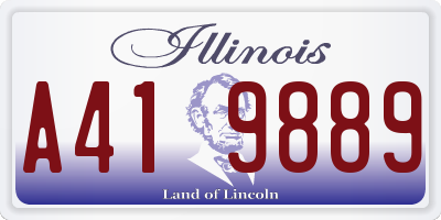 IL license plate A419889