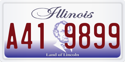 IL license plate A419899