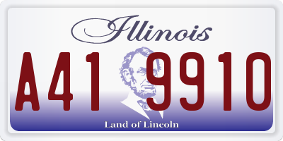 IL license plate A419910