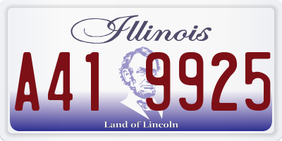 IL license plate A419925