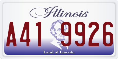 IL license plate A419926