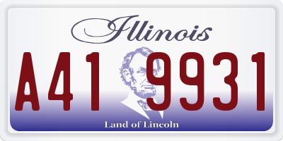 IL license plate A419931